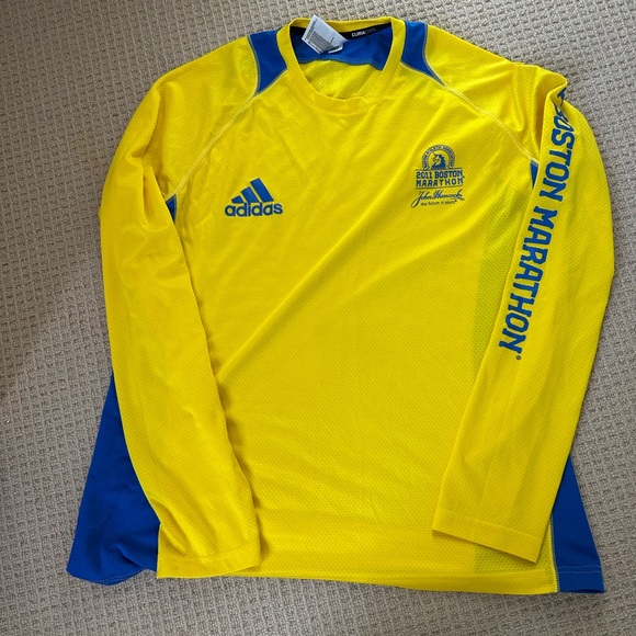 Adidas Yellow Boston Marathon Shirt - Picture 1 of 5